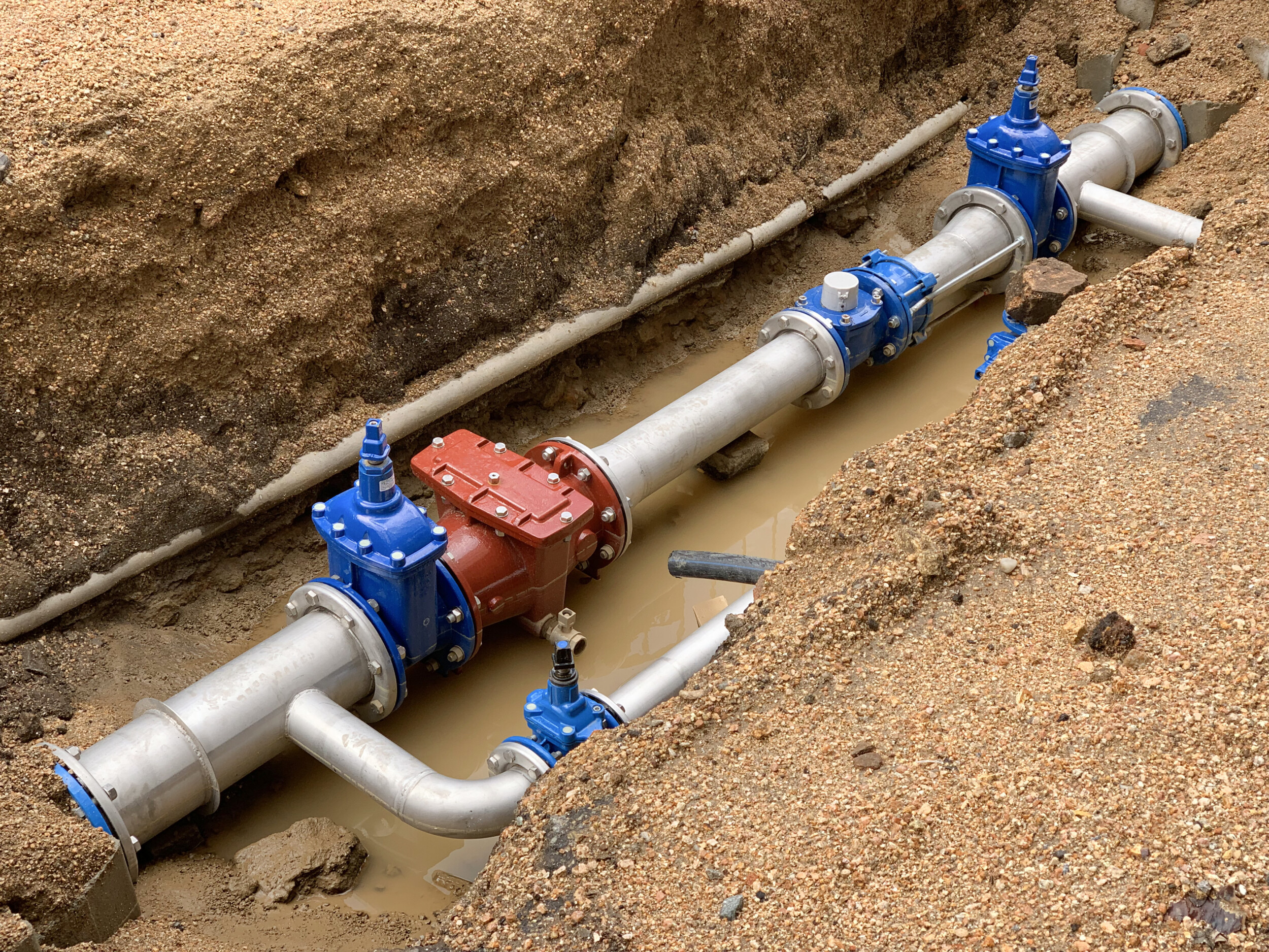new water pipe in the ground